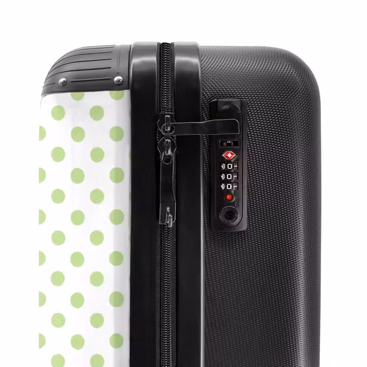 Koffer - Punkte – Klassisch – Grün - Dots - Klassiek - Groen NBS - Handbagage koffer - Vrouwen middel