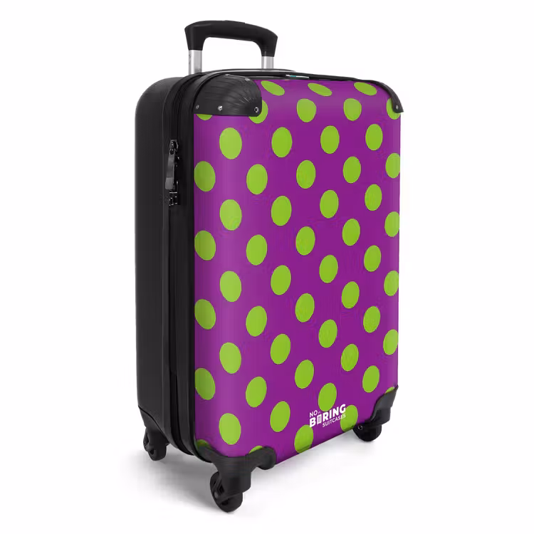 Koffer - Punkte – Klassisch – Grün - Stippen - Klassiek - Groen NBS - Handbagage koffer - Vrouwen middel