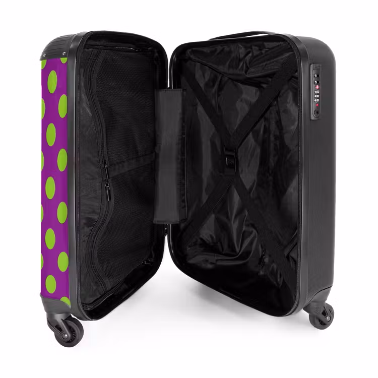 Koffer - Punkte – Klassisch – Grün - Stippen - Klassiek - Groen NBS - Handbagage koffer - Vrouwen middel