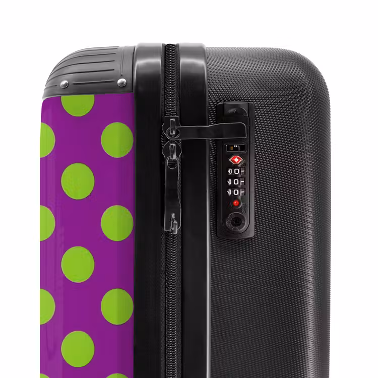 Koffer - Punkte – Klassisch – Grün - Stippen - Klassiek - Groen NBS - Handbagage koffer - Vrouwen middel