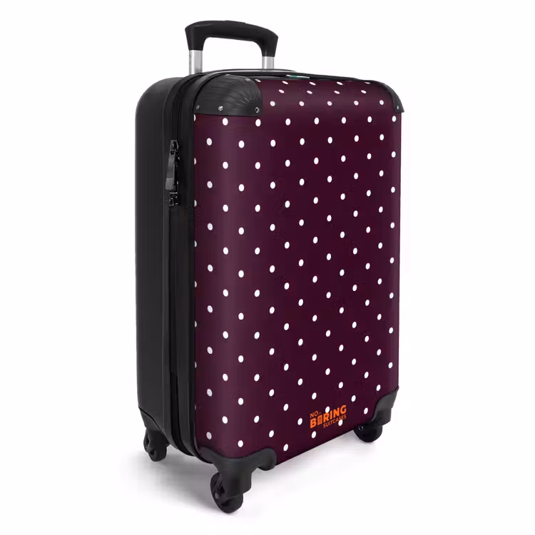 Koffer - Punkte – Modern – Lila - Stippen - Modern - Paars NBS - Handbagage koffer - Vrouwen middel