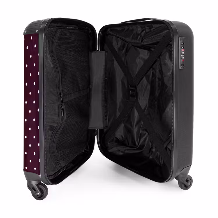 Koffer - Punkte – Modern – Lila - Stippen - Modern - Paars NBS - Handbagage koffer - Vrouwen middel
