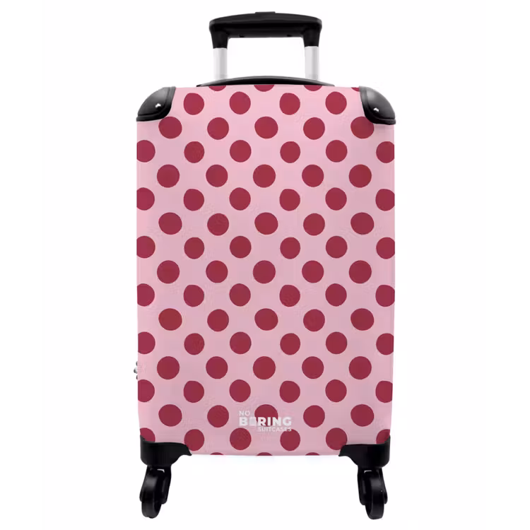Koffer - Punkte – Muster – Bordeaux - Stippen - Patroon - Bordeaux NBS - Handbagage koffer - Vrouwen middel