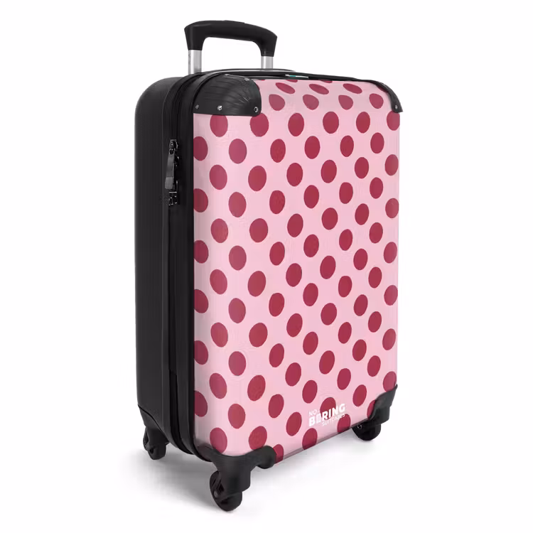 Koffer - Punkte – Muster – Bordeaux - Stippen - Patroon - Bordeaux NBS - Handbagage koffer - Vrouwen middel