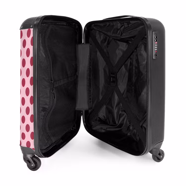 Koffer - Punkte – Muster – Bordeaux - Stippen - Patroon - Bordeaux NBS - Handbagage koffer - Vrouwen middel