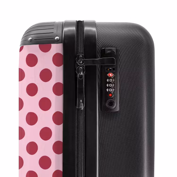 Koffer - Punkte – Muster – Bordeaux - Stippen - Patroon - Bordeaux NBS - Handbagage koffer - Vrouwen middel