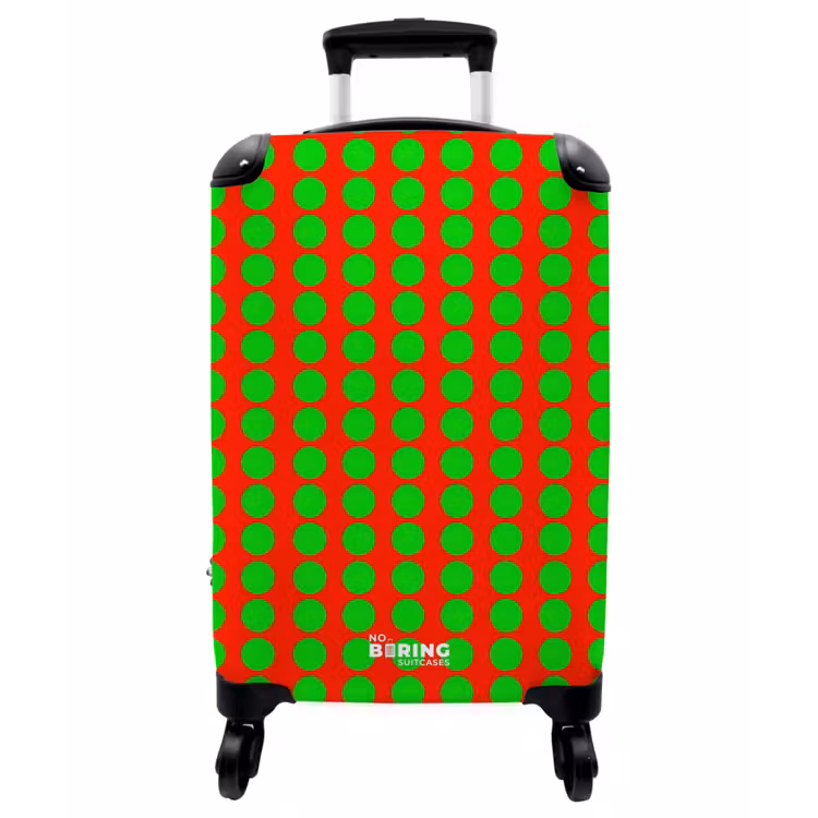Koffer - Punkte – Muster – Grün - Stippen - Patroon - Groen NBS - Handbagage koffer - Vrouwen middel