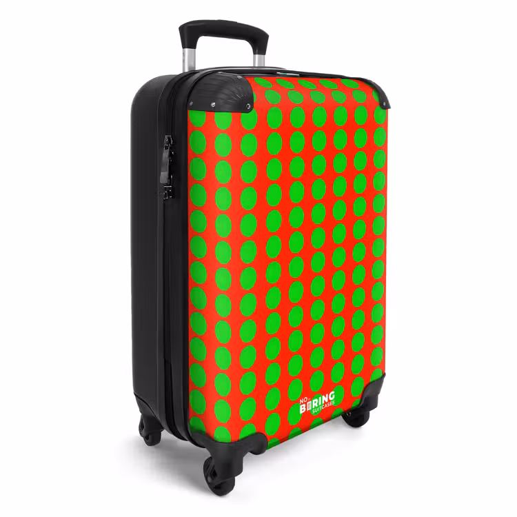 Koffer - Punkte – Muster – Grün - Stippen - Patroon - Groen NBS - Handbagage koffer - Vrouwen middel