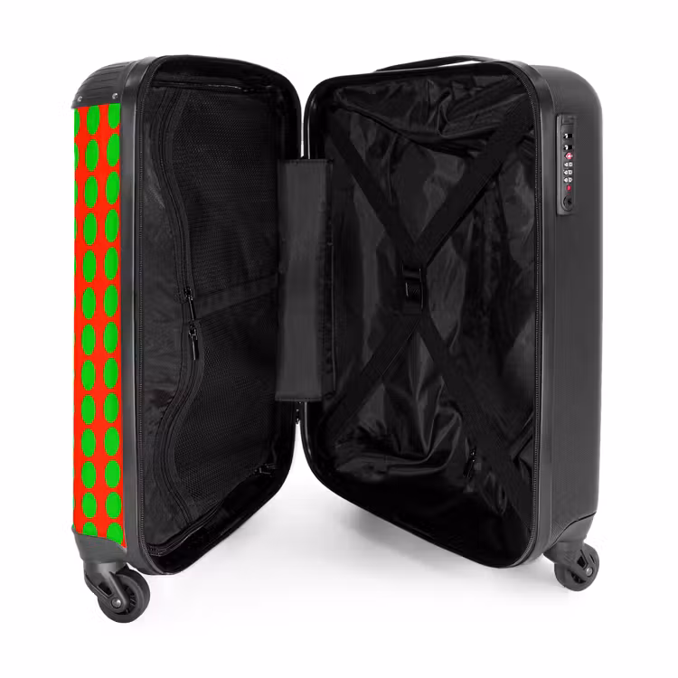 Koffer - Punkte – Muster – Grün - Stippen - Patroon - Groen NBS - Handbagage koffer - Vrouwen middel