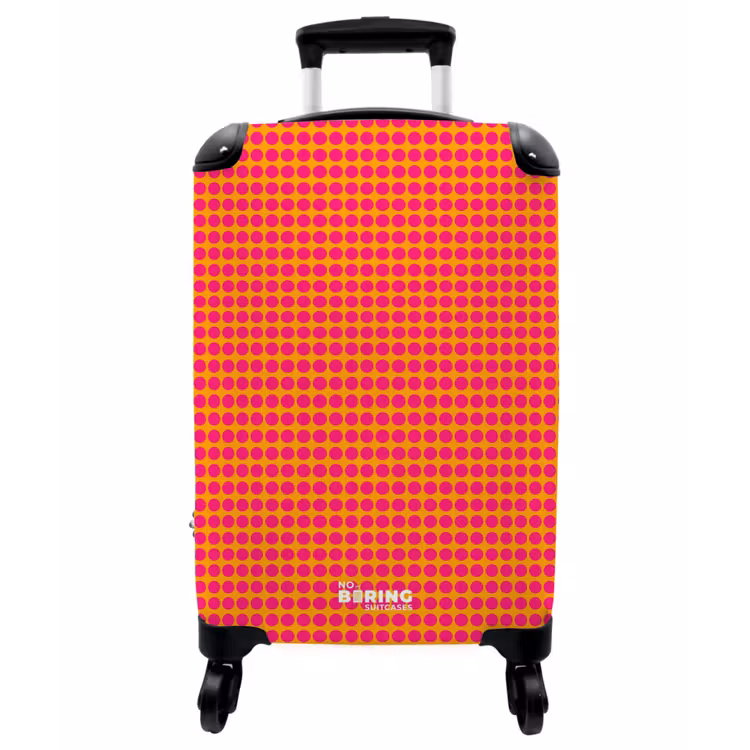 Koffer - Punkte – Muster – Orange - Stippen - Patroon - Oranje NBS - Handbagage koffer - Vrouwen middel