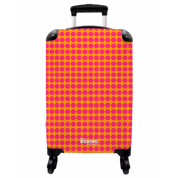 Koffer - Punkte – Muster – Orange - Stippen - Patroon - Oranje NBS - Handbagage koffer - Vrouwen middel