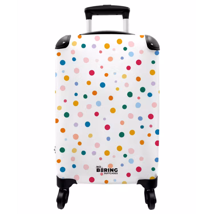 Koffer - Punkte – Verspielt – Bunt - Stippen - Speels - Kleurrijk NBS - Handbagage koffer - Vrouwen middel