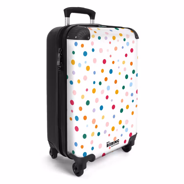 Koffer - Punkte – Verspielt – Bunt - Stippen - Speels - Kleurrijk NBS - Handbagage koffer - Vrouwen middel