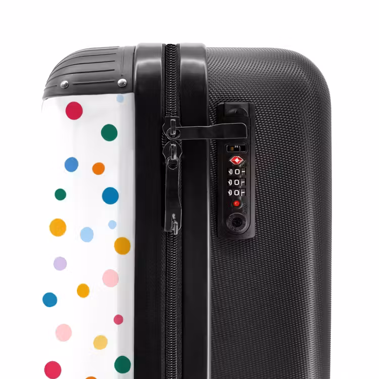 Koffer - Punkte – Verspielt – Bunt - Stippen - Speels - Kleurrijk NBS - Handbagage koffer - Vrouwen middel