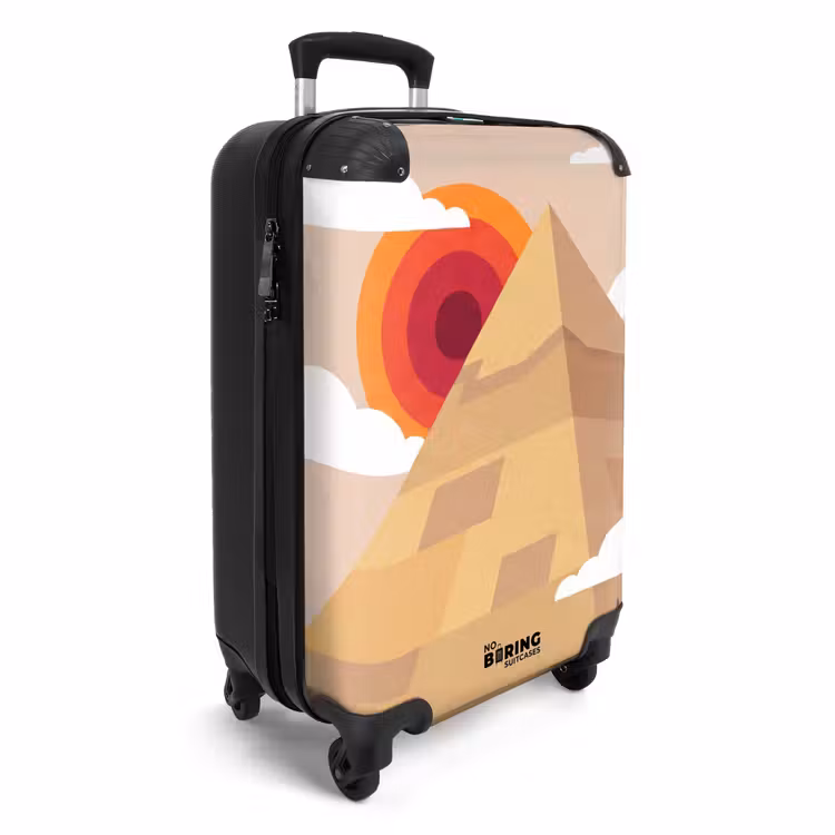 Koffer - Pyramide – Sonne – Wüste – Modern – Orange - Piramide - Zon - Woestijn - Modern - Oranje NBS - Handbagage koffer - Volwassenen Unisex middel
