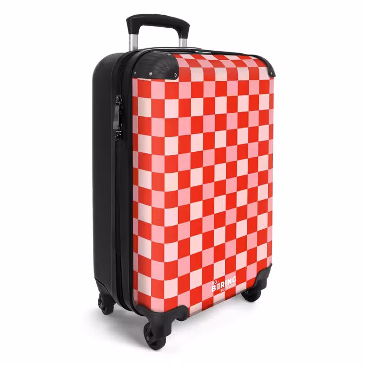 Koffer - Quadratisch – Klassisch – Rot - Vierkant - Klassiek - Rood NBS - Handbagage koffer - Vrouwen middel