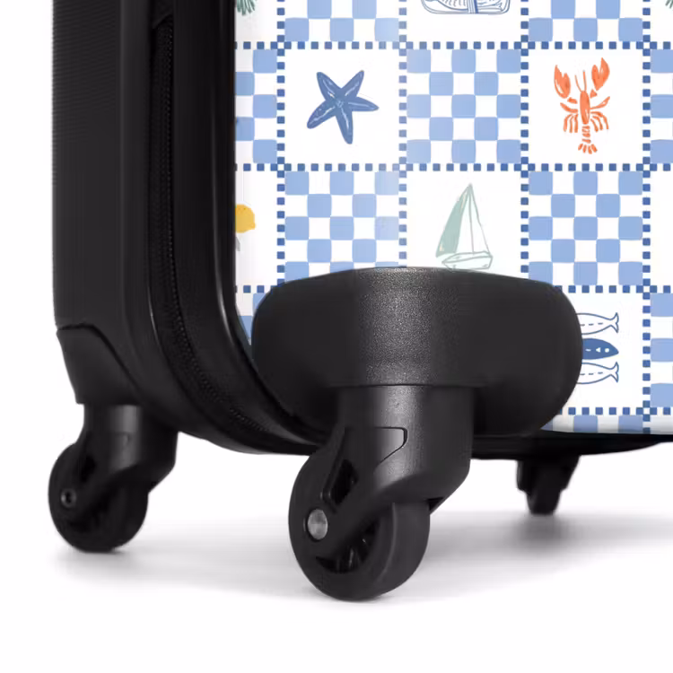 Vierkant zomer print blauw NBS - Handbagage koffer - Volwassenen Unisex middel -wiel