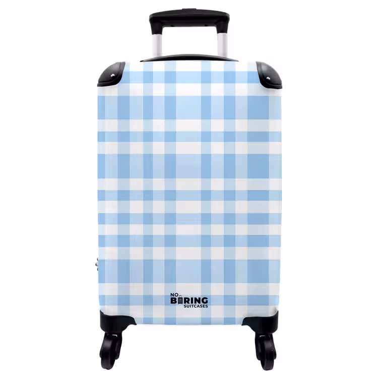 Koffer - Raute – Muster – Blau - Ruit - Patroon - Blauw NBS - Handbagage koffer - Vrouwen middel
