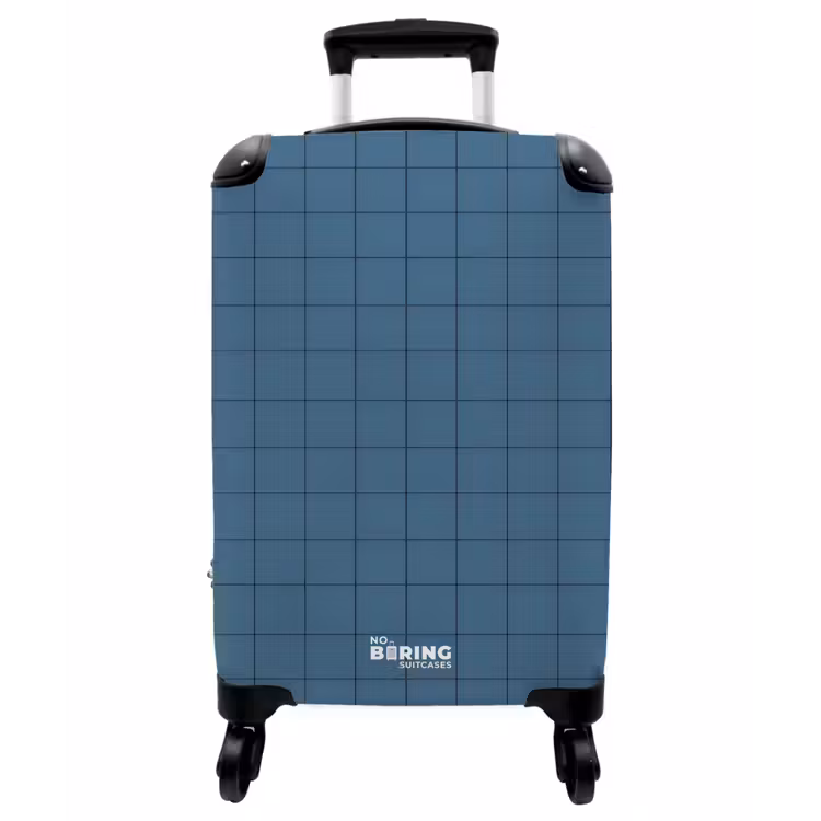 Koffer - Rauten – Geometrisch – Blau - Ruiten - Geometrisch - Blauw NBS - Handbagage koffer - Vrouwen middel