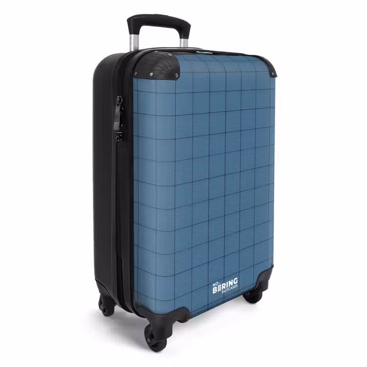 Koffer - Rauten – Geometrisch – Blau - Ruiten - Geometrisch - Blauw NBS - Handbagage koffer - Vrouwen middel