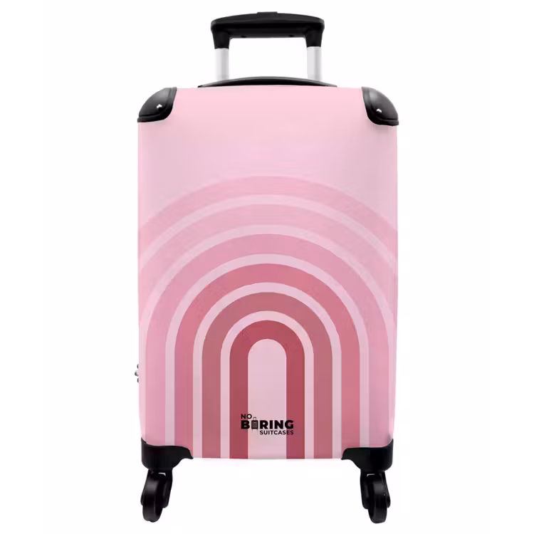 Koffer - Regenbogen – Rosa – Abstrakt – Modern – Minimalistisch - Regenboog - Roze - Abstract - Modern - Minimalistisch NBS - Handbagage koffer - Vrouwen middel