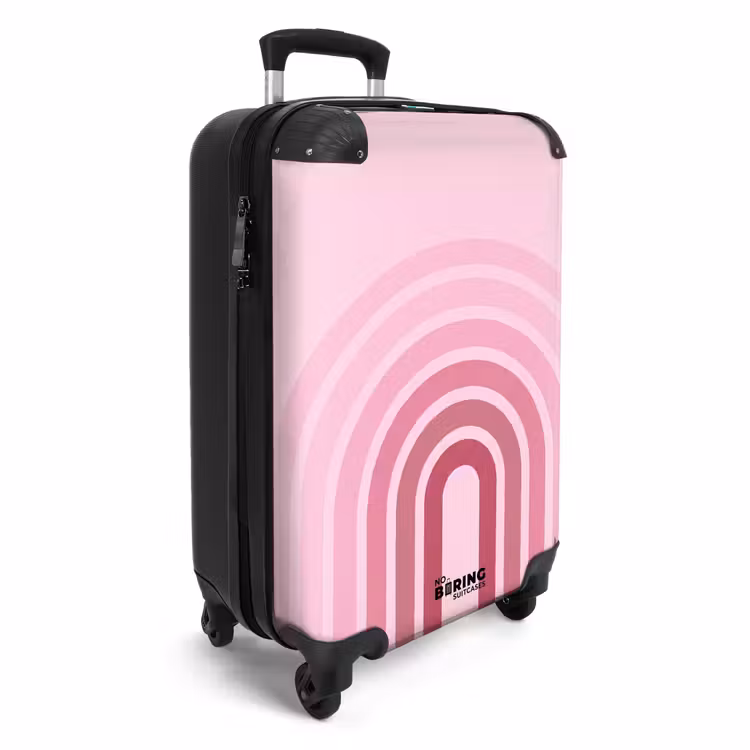 Koffer - Regenbogen – Rosa – Abstrakt – Modern – Minimalistisch - Regenboog - Roze - Abstract - Modern - Minimalistisch NBS - Handbagage koffer - Vrouwen middel