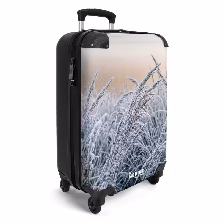 Koffer - Reif – Gras – Kristalle – Winter – Minimalistisch - Rijp - Gras - Kristallen - Winter - Minimalistisch NBS - Handbagage koffer - Volwassenen Unisex middel