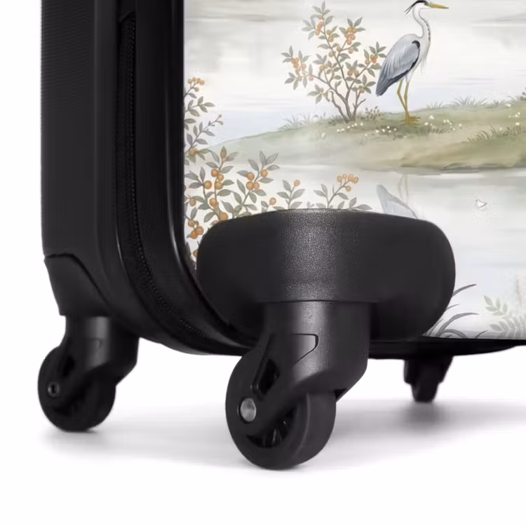 Koffer - Reiher – Landschaft – Grün - Reiger - Landschap - Groen NBS - Handbagage koffer - Vrouwen middel