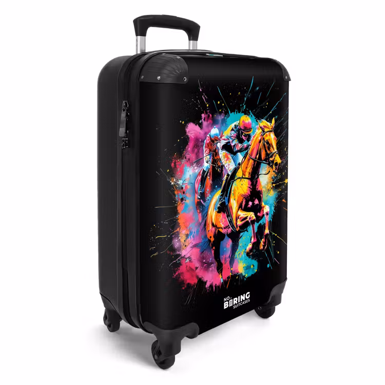 Paardrijden met felle kleuren NBS - Handbagage koffer - Unisex middel -productfoto_3d