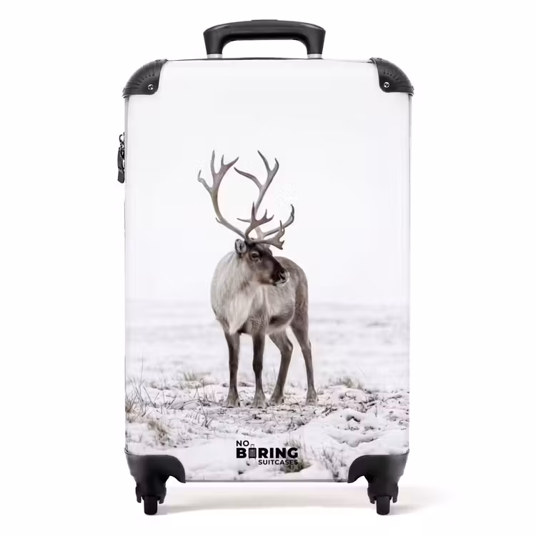 Koffer - Rentier – Geweih – Schnee – Winter - Rendier - Gewei - Sneeuw - Winter NBS - Handbagage koffer - Volwassenen Unisex middel