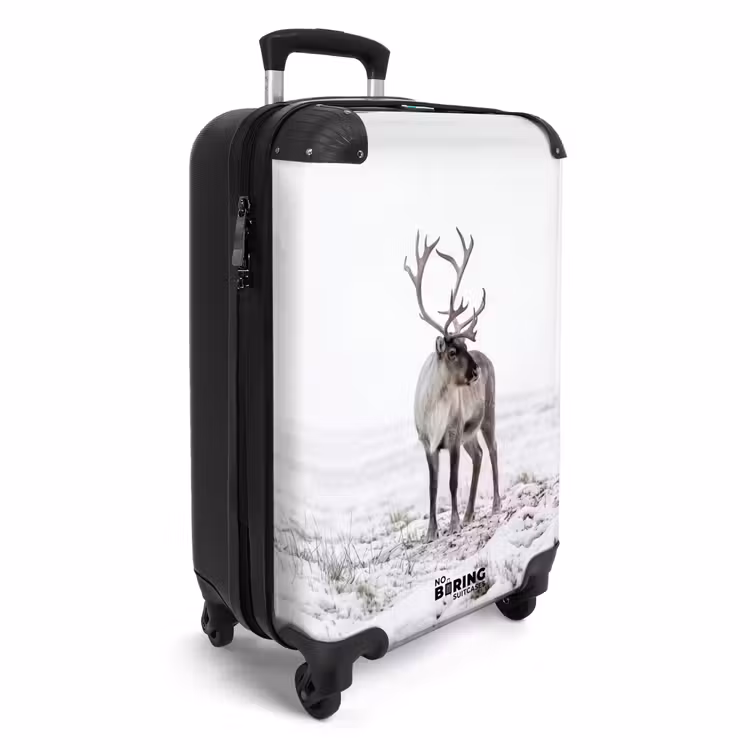 Koffer - Rentier – Geweih – Schnee – Winter - Rendier - Gewei - Sneeuw - Winter NBS - Handbagage koffer - Volwassenen Unisex middel