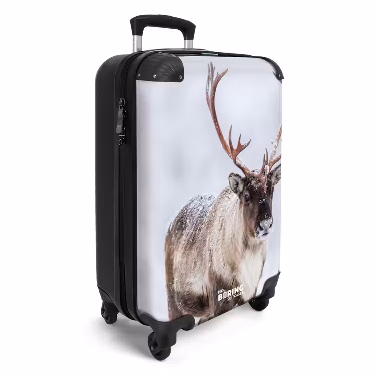 Koffer - Rentier – Geweih – Tundra – Schnee – Wild - Rendier - Gewei - Toendra - Sneeuw - Wild NBS - Handbagage koffer - Volwassenen Unisex middel