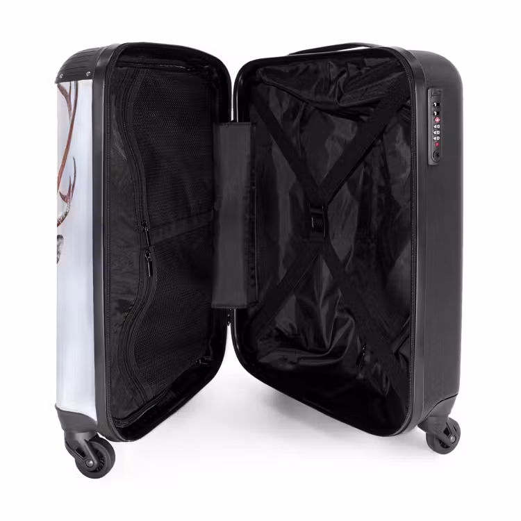 Koffer - Rentier – Geweih – Tundra – Schnee – Wild - Rendier - Gewei - Toendra - Sneeuw - Wild NBS - Handbagage koffer - Volwassenen Unisex middel