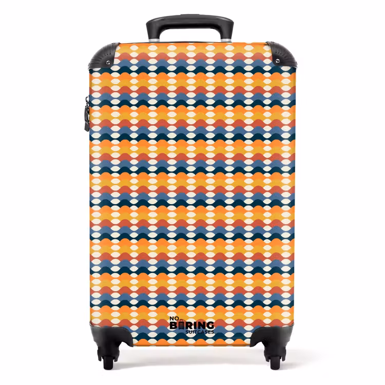 Retro disco 70s patroon kleurrijk NBS - Handbagage koffer - Volwassenen Unisex middel -productfoto_recht