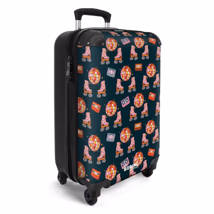 Retro disco 70s patroon kleurrijk NBS - Handbagage koffer - Volwassenen Unisex middel -productfoto_3d