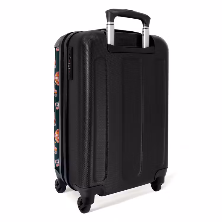 Retro disco 70s patroon kleurrijk NBS - Handbagage koffer - Volwassenen Unisex middel -achterkant