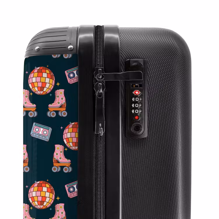 Retro disco 70s patroon kleurrijk NBS - Handbagage koffer - Volwassenen Unisex middel -slot