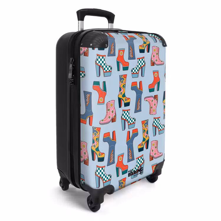 Retro disco 70s laarzen patroon kleurrijk NBS - Handbagage koffer - Volwassenen Unisex middel -productfoto_3d
