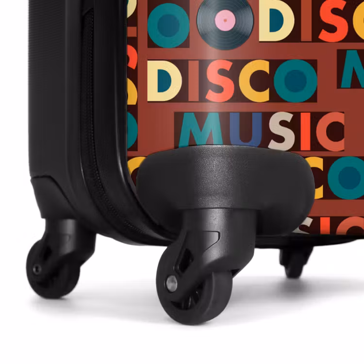 Retro disco 70s tekst patroon kleurrijk NBS - Handbagage koffer - Volwassenen Unisex middel -wiel