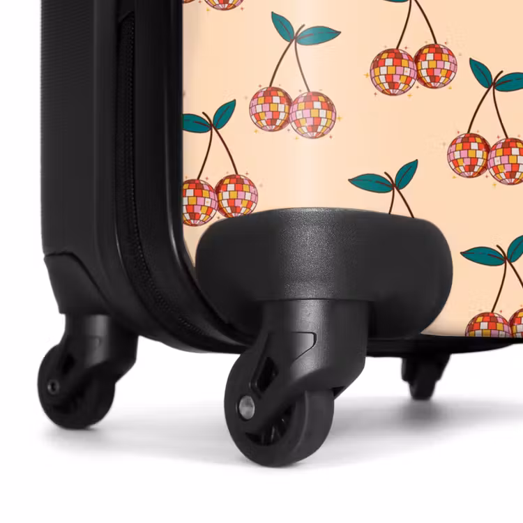 Retro disco kersen patroon kleurrijk NBS - Handbagage koffer - Volwassenen Unisex middel -wiel