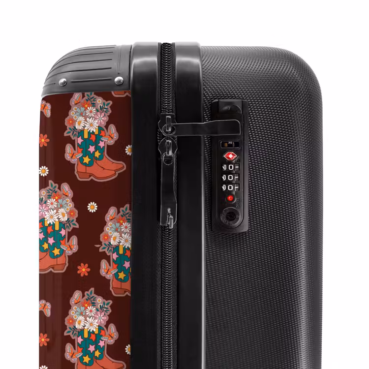 Retro disco laarzen patroon kleurrijk NBS - Handbagage koffer - Volwassenen Unisex middel -slot