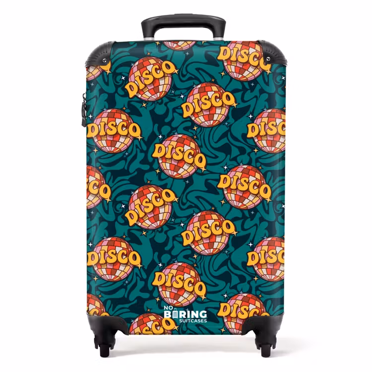 Retro disco wave bal patroon kleurrijk NBS - Handbagage koffer - Volwassenen Unisex middel -productfoto_recht