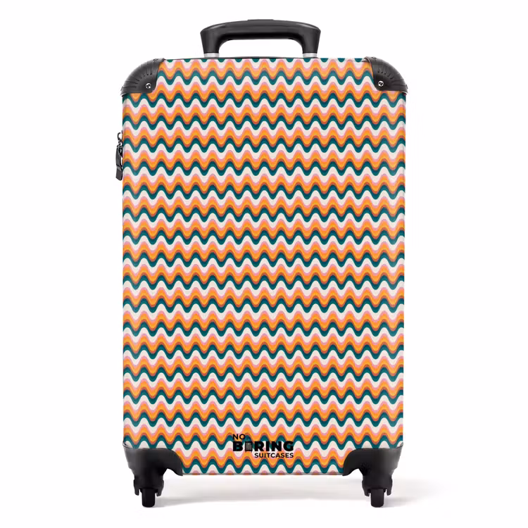 Retro disco wave patroon kleurrijk NBS - Handbagage koffer - Volwassenen Unisex middel -productfoto_recht