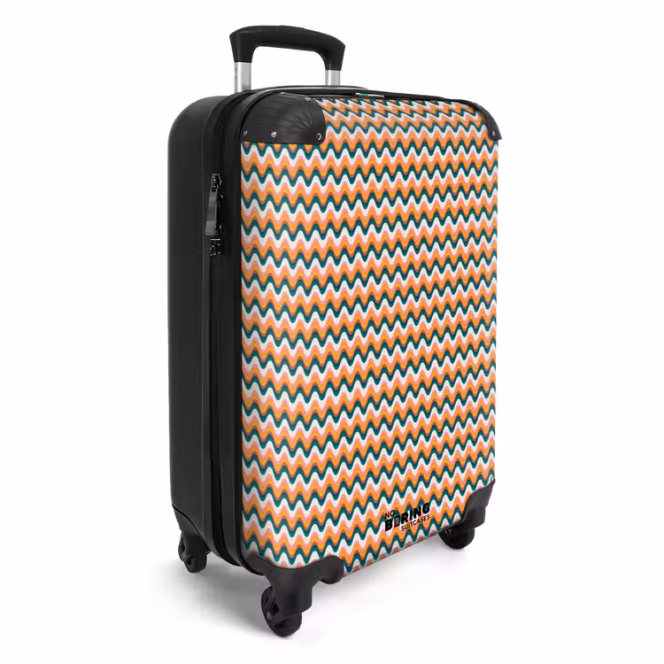 Retro disco wave patroon kleurrijk NBS - Handbagage koffer - Volwassenen Unisex middel -productfoto_3d