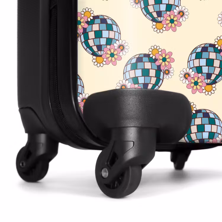 Retro disco bal boekt patroon kleurrijk NBS - Handbagage koffer - Volwassenen Unisex middel -wiel