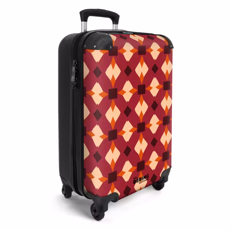 Retro - Patroon - Kleurrijk NBS - Handbagage koffer - Volwassenen Unisex middel -productfoto_3d