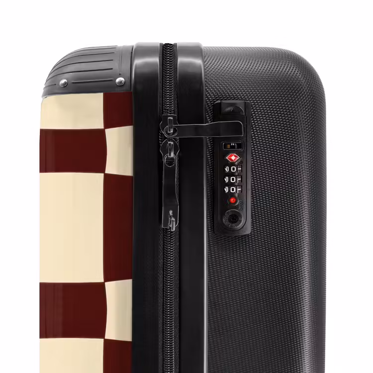 Koffer - Retro – Muster – Braun - Retro - Patroon - Bruin NBS - Handbagage koffer - Vrouwen middel