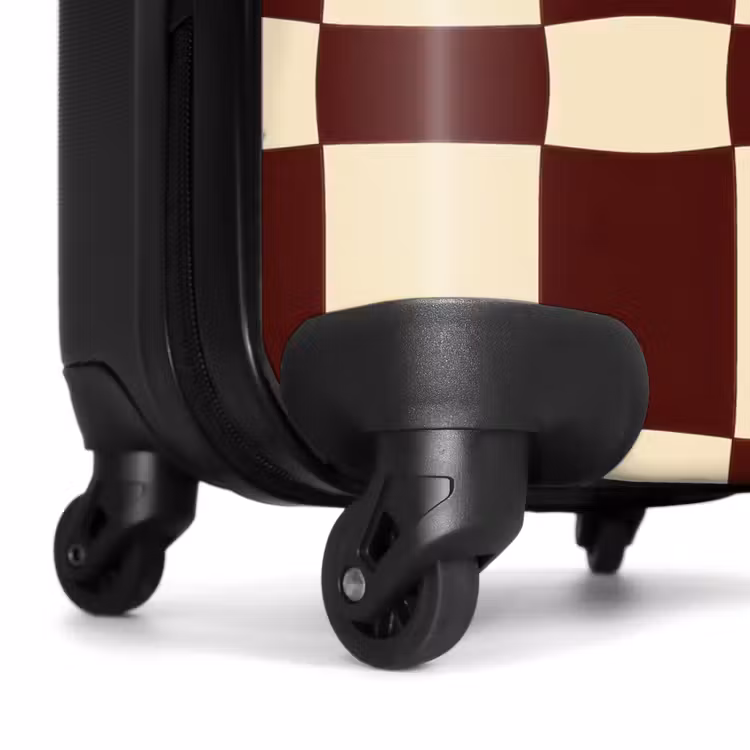 Koffer - Retro – Muster – Braun - Retro - Patroon - Bruin NBS - Handbagage koffer - Vrouwen middel
