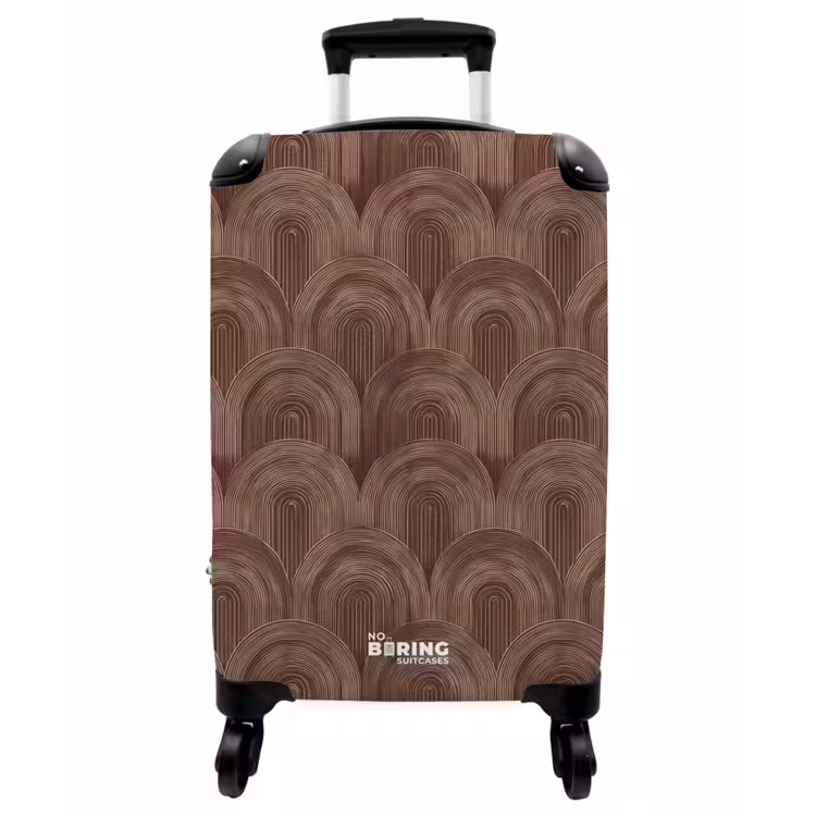 Koffer - Rhythmisch – Effekt – Braun - Ritmisch - Effect - Bruin NBS - Handbagage koffer - Vrouwen middel