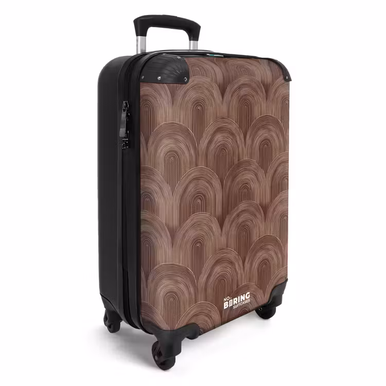 Koffer - Rhythmisch – Effekt – Braun - Ritmisch - Effect - Bruin NBS - Handbagage koffer - Vrouwen middel